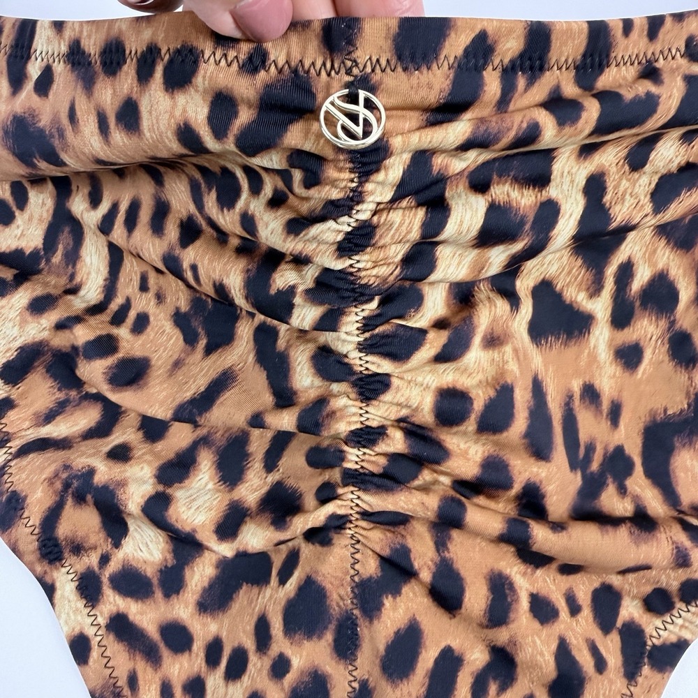 Victoria's Secret Swim Ruched Cheeky Leopard Print Bikini Bottom XL NWT - Picture 3 of 5